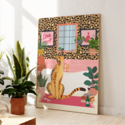 leopard animal art print bathroom