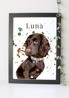 Personalised Pet Dog Portrait Print Gift