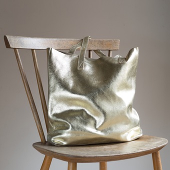 Gold Leather Tote