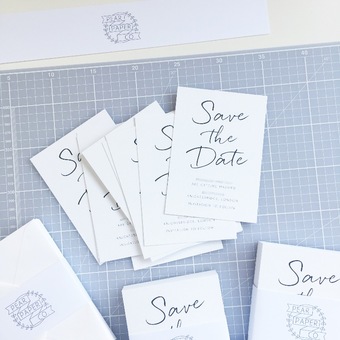 Pear Paper Co Minimalist Save the Date Wedding