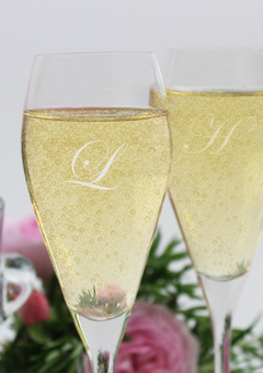 Stemless Initial Champagne Flutes