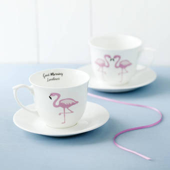 flamingo tea cup