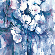 Limited Edition Blue Floral canvas Print