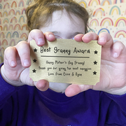 Best Granny award metal ticket personalised keepsake