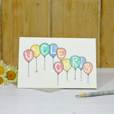 Hand painted balloons card