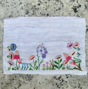 Vintage Linen Hand Embroidered Artwork