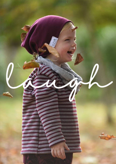 'Laugh' - Teddy Fleece Burgundy Stripe Jumper