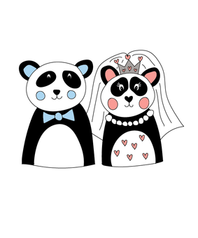 digitally drawn panda design