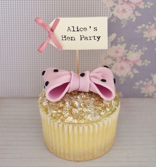 Personalised Hen Party Cupcake Flags - Hen Party Accessory