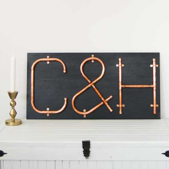 Copper Letters Mounted