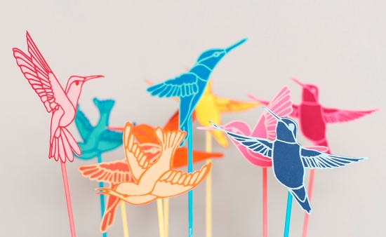 Papercut Hummingbird Wedding Cake Topper by Rosie and the Boys