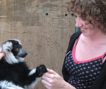 Meeting a ruffed lemur when I worked for a conservation organisation