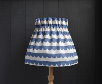 Dolly Blue Scallop gathered scrunchie lampshade