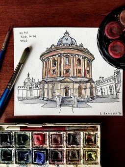 Illustration of the Bodleian Library in Oxford