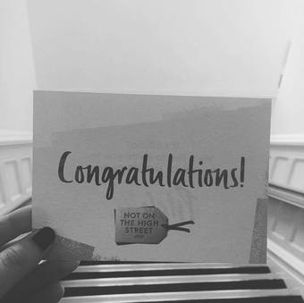 Congratulations Card after signing to NotOnTheHighStreet at Pitch Up 2016