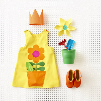 Yellow flower pinafore dress by Wild Things
