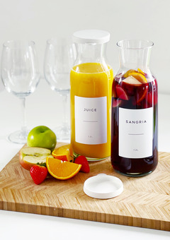 Shelf life Glass Carafe with Personalised Label