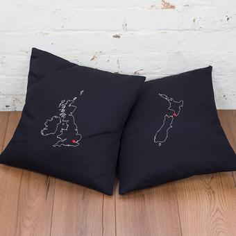 UK & New Zealand map cushions
