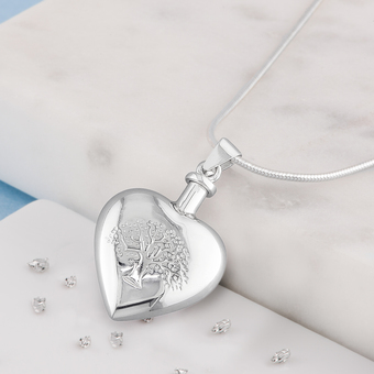 Tree of life heart urn pendant