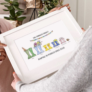 Watercolour Welly Boot Personalised Print Famil