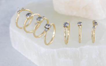 A selection of gold and diamond rings