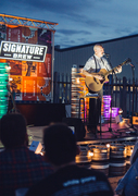 Independent musician Jamie Lenman playing outdoors at our state of the art brewery in Walthamstow, London, E17