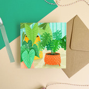 illustrated greetings card with plants