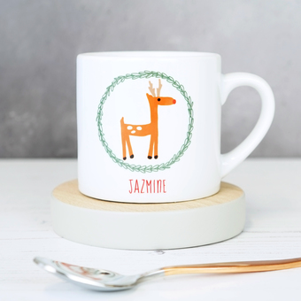 personalised winter reindeer children's mug