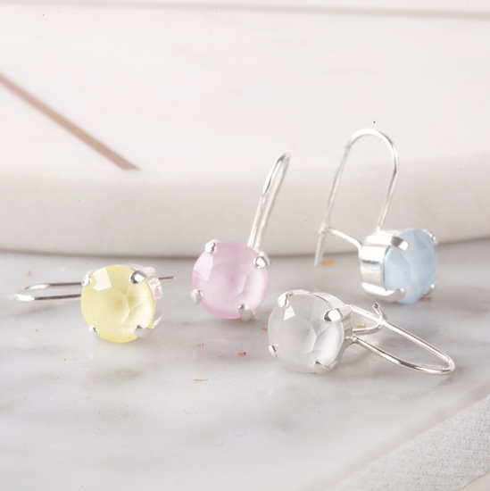 Small drop crystal earrings by Iscah and Mimi jewellery 