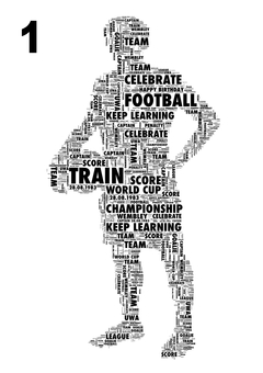 Football Player word art print. A unique gift made entirely with YOUR words.