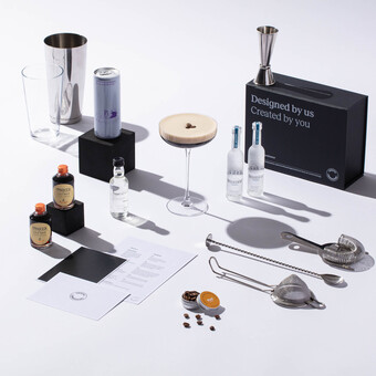 Espresso Martini cocktail kit with advanced bar equipment
