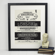 London parks print, London print, London parks, south east london parks, brockwell park, dulwich park, crystal palace park