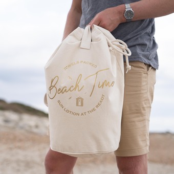 Personalised Organic Beach Duffle Bag