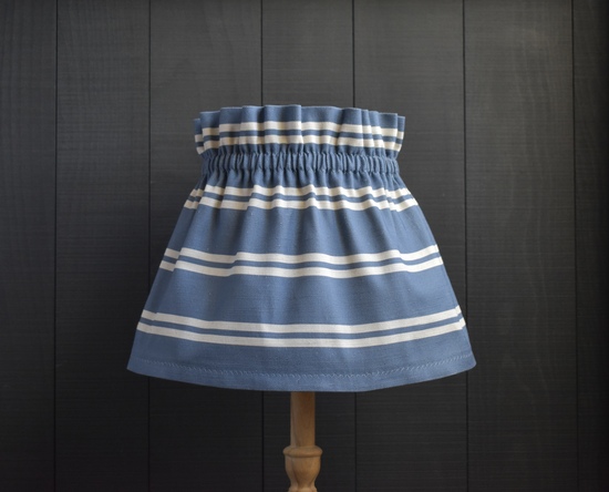 Dolly Blue Striped Gathered Scrunchie Lampshade