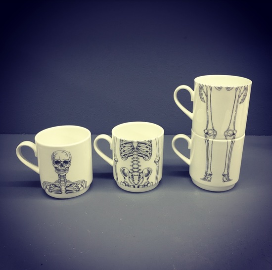 Bone china stacking mug set