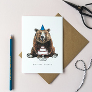 Bear with a Birthday Cake Greetings Card