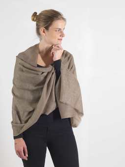 Natural Taupe Cashmere Scarf