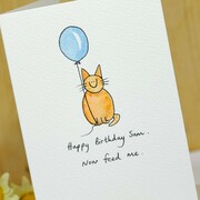 Cat with Balloon Card