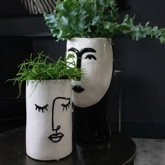 Duo Abstract Face Vases