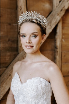 Bride wearing bridal crown