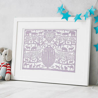 My best selling Noah's Ark print for births and christenings