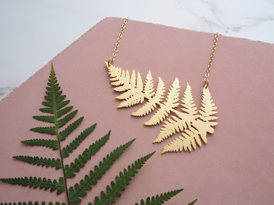 GOLD FERN NECKLACE