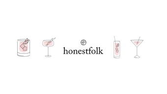 honestfolk logo with images of drinks