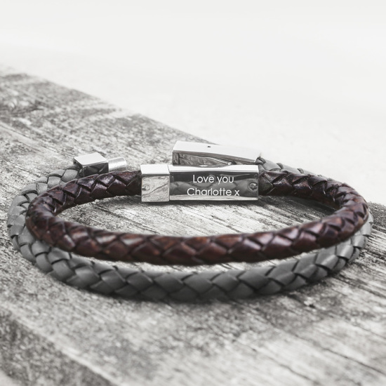 Best selling Personalised Hidden Message Leather Bracelet