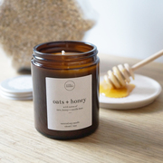 oats + honey soy wax candle plant based wick + wonder