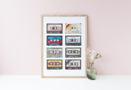 Personalised favourite songs on cassettes print