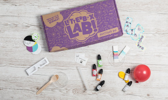 The Investigate Box by Letterbox Lab, a science kit for children available as a science subscription box.