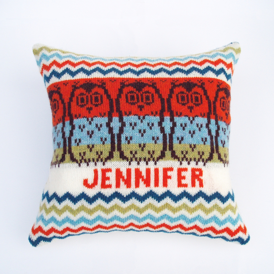 Clova Knits personalised knitted cushions