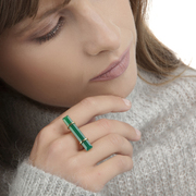 The URBAN BAR RING in a geometric Green Onyx Ring design is strong and edgy with a distinct individual style statement