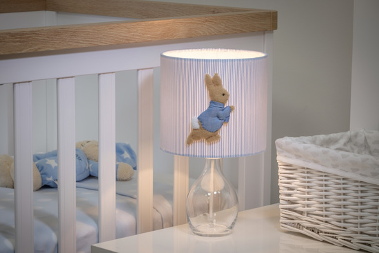 Peter Rabbit™ shown in 3D on a Children's lampshade.